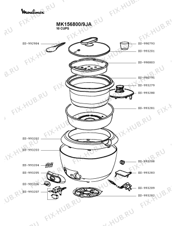 Схема №1 MK156800/9JA с изображением Всякое для электромультиварки Moulinex SS-993209