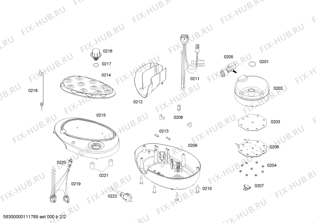 Схема №2 PL1380 PLATINIUM с изображением Нижняя часть корпуса для утюга (парогенератора) Bosch 00360891