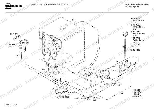 Взрыв-схема посудомоечной машины Neff 195301354 5223.11I - Схема узла 03