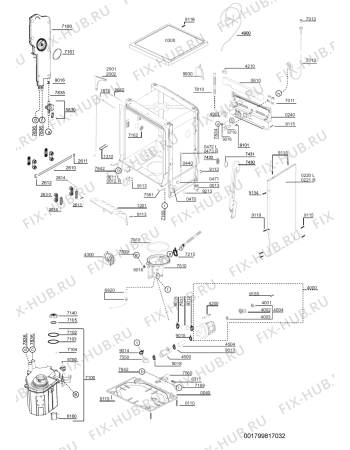 Взрыв-схема посудомоечной машины Indesit ADP659WH1 (F091570) - Схема узла