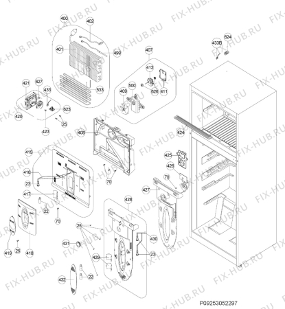 Взрыв-схема холодильника Electrolux EJF4442AOX - Схема узла Housing, inner