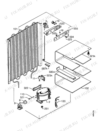 Взрыв-схема холодильника Zanussi ZPL7120 - Схема узла Functional parts
