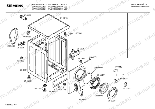 Схема №4 WFB1602BY с изображением Кабель для стиральной машины Siemens 00353509