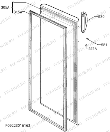 Взрыв-схема холодильника Rosenlew RPP2330 - Схема узла Door 003