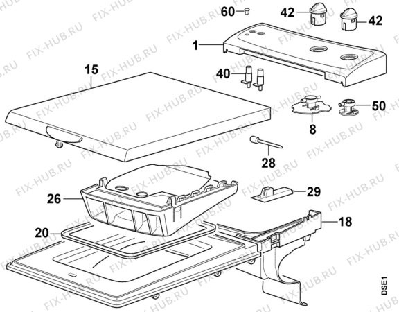 Взрыв-схема стиральной машины Electrolux EW526T - Схема узла Top
