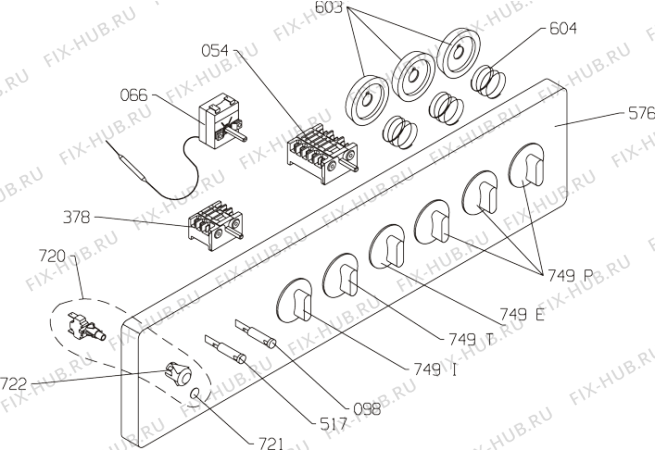 Схема №1 K433W (287264, K51D1-V2VD) с изображением Панель для электропечи Gorenje 339826