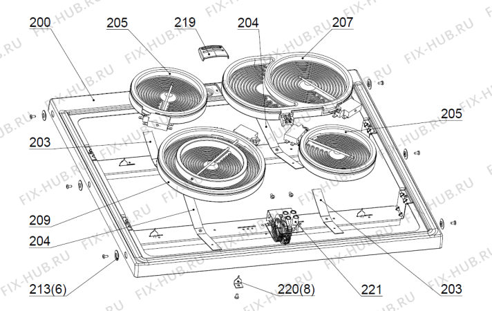 Взрыв-схема вытяжки Gorenje C447K A42001054 SE   -White FS 70 (900000431, A42001054) - Схема узла 02