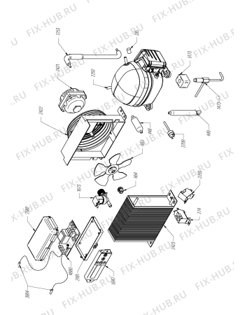 Взрыв-схема холодильника Kitchen Aid KRIB 3610 - Схема узла