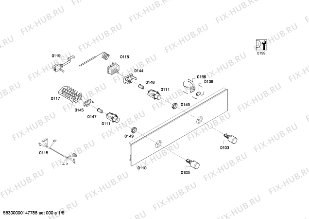 Схема №4 HBA20B450E с изображением Передняя часть корпуса для плиты (духовки) Bosch 00672954