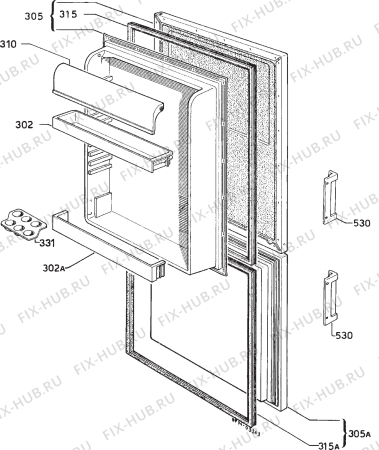 Взрыв-схема холодильника Domoline KG290 - Схема узла Door 003