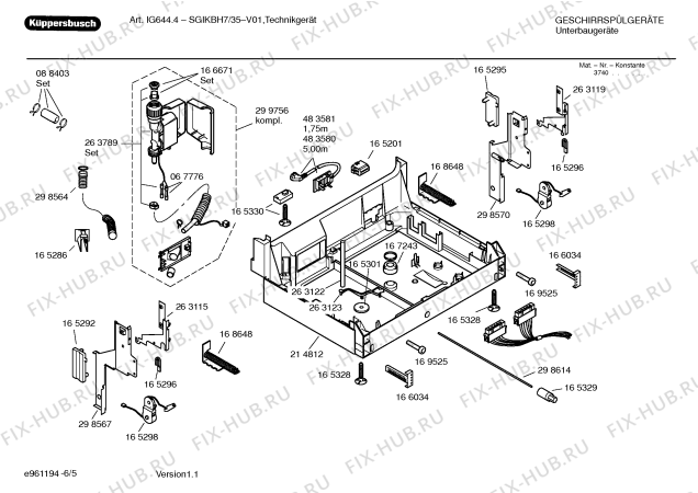 Схема №5 SGIKBN6 с изображением Краткая инструкция для посудомоечной машины Bosch 00592944