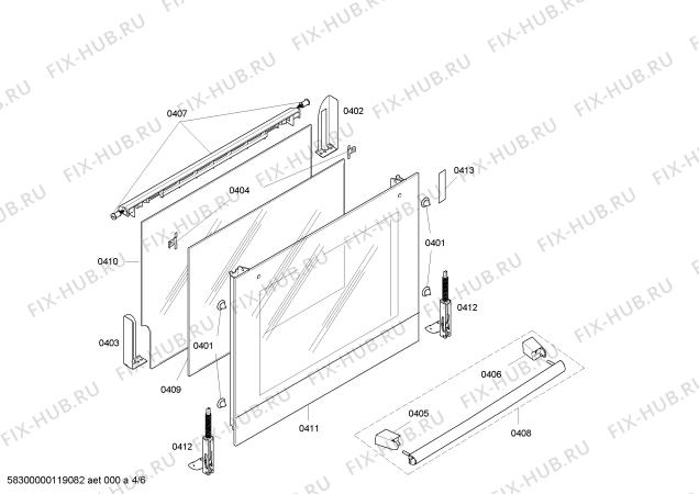 Схема №5 HBN200470S с изображением Фронтальное стекло для плиты (духовки) Bosch 00476977