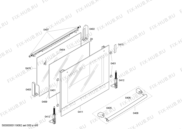 Взрыв-схема плиты (духовки) Bosch HBN200470S - Схема узла 04