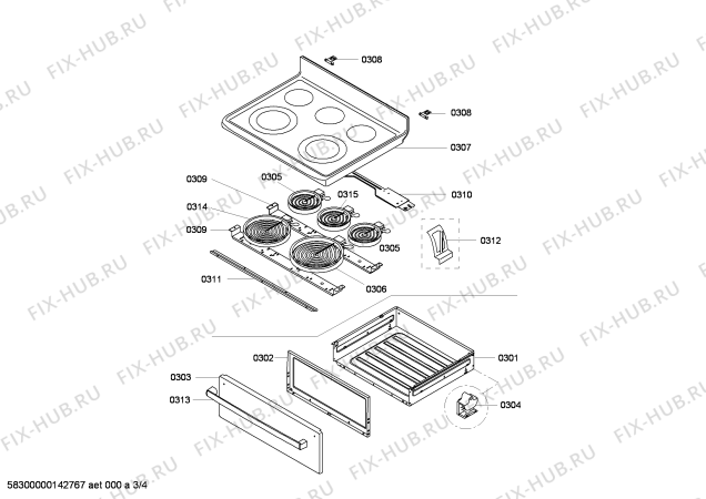 Схема №4 HES5L53U с изображением Регулировочный узел для плиты (духовки) Bosch 00676821