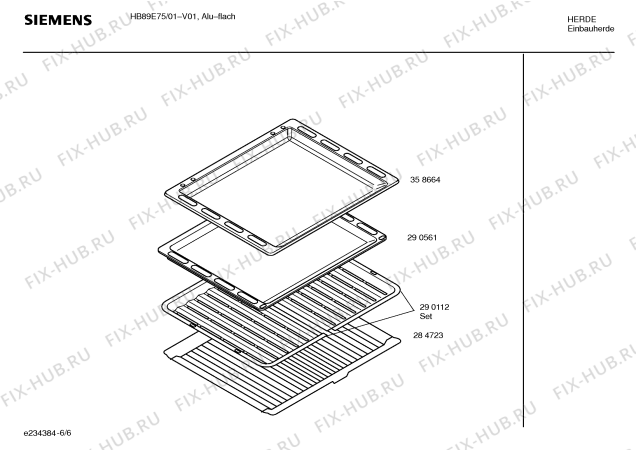 Взрыв-схема плиты (духовки) Siemens HB89E75 - Схема узла 06