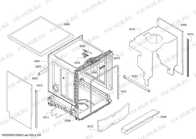 Взрыв-схема посудомоечной машины Bosch SMS40T42UK - Схема узла 03