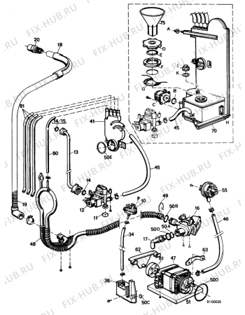 Взрыв-схема посудомоечной машины Husqvarna Electrolux QD90I - Схема узла W20 Pump, Water softener