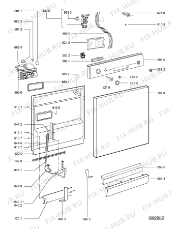 Схема №2 GSFS 5411/1 с изображением Обшивка для посудомоечной машины Whirlpool 481245373573