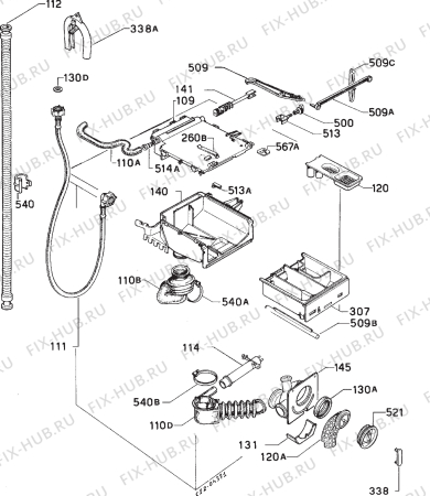 Взрыв-схема стиральной машины Electrolux WH240 - Схема узла Hydraulic System 272