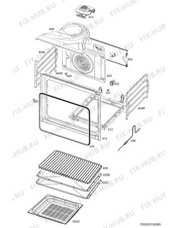 Взрыв-схема плиты (духовки) Aeg BSK682020M - Схема узла Oven