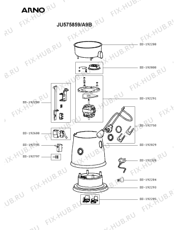 Схема №2 JU575859/A9B с изображением Микропереключатель для соковыжималки Moulinex SS-192795