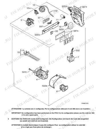 Взрыв-схема стиральной машины Aeg L1245EL - Схема узла Electrical equipment 268