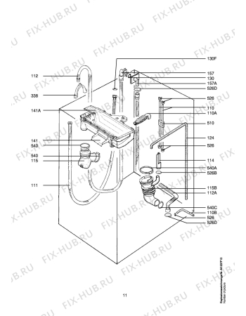 Взрыв-схема стиральной машины Electrolux EW1200F - Схема узла Hydraulic System 272