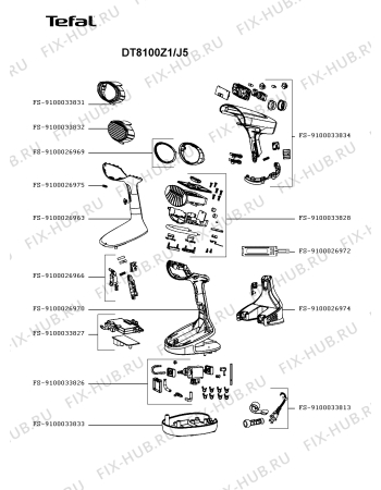 Схема №1 DT8100E0/J5 с изображением Электропомпа для электроутюга Tefal FS-9100033826