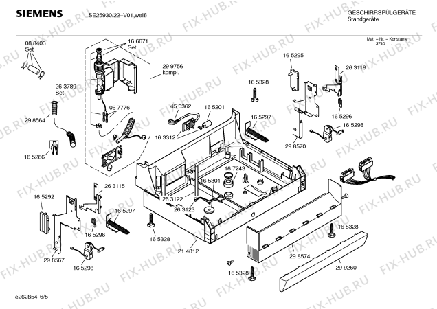Взрыв-схема посудомоечной машины Siemens SE25930 family - Схема узла 05