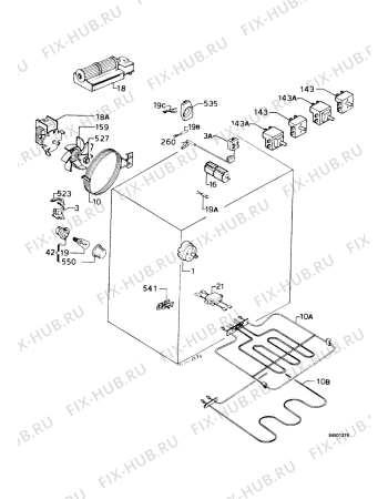 Взрыв-схема плиты (духовки) Zanussi HM491 - Схема узла Functional parts