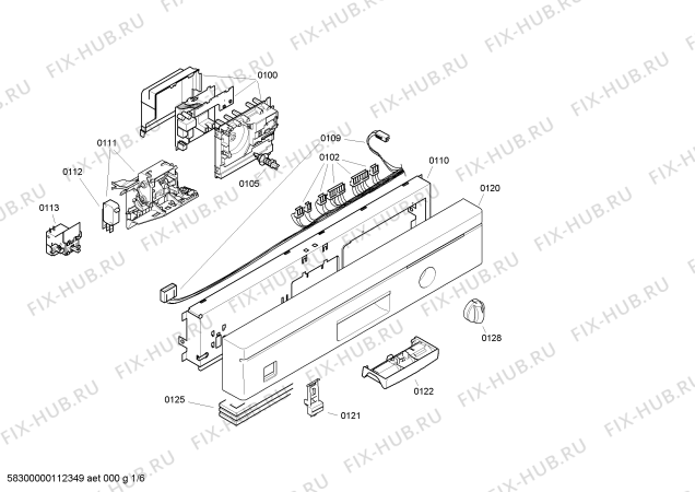 Схема №6 VVD25W03EU с изображением Передняя панель для посудомойки Bosch 00640594