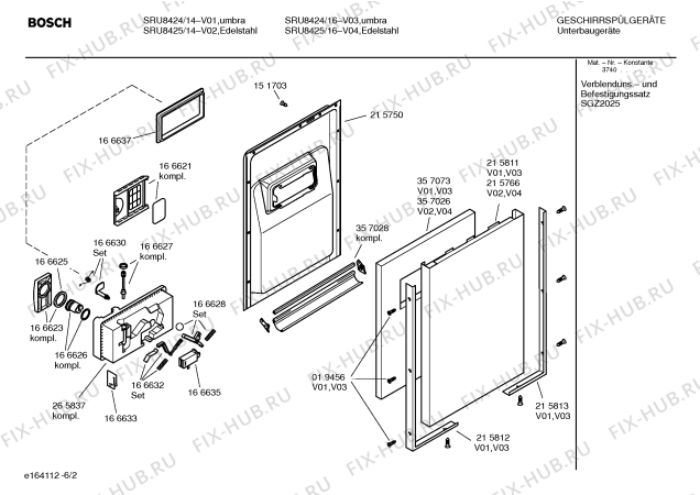 Схема №6 SRU8424 Exclusiv с изображением Кнопка для посудомойки Bosch 00416392