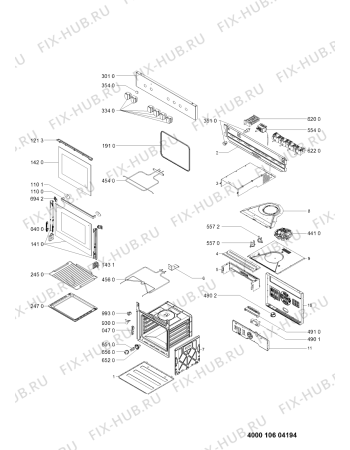 Схема №1 AKP 541 WH с изображением Панель для плиты (духовки) Whirlpool 481010531204