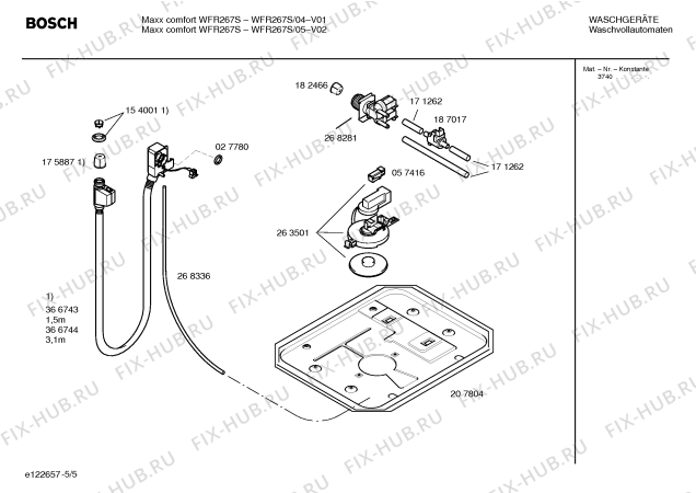Схема №4 WFR267S Maxx comfort WFR267S с изображением Инструкция по установке и эксплуатации для стиралки Bosch 00585441