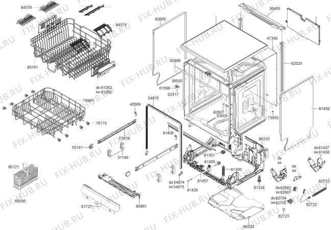 Взрыв-схема посудомоечной машины Gorenje GI64224AX (275583, PMS60I) - Схема узла 04