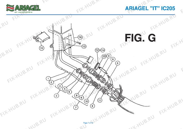 Взрыв-схема кондиционера Ariagel IC 205 - Схема узла 7
