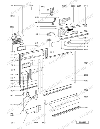 Схема №2 ADP 8556 WHM с изображением Панель для посудомойки Whirlpool 481245371907