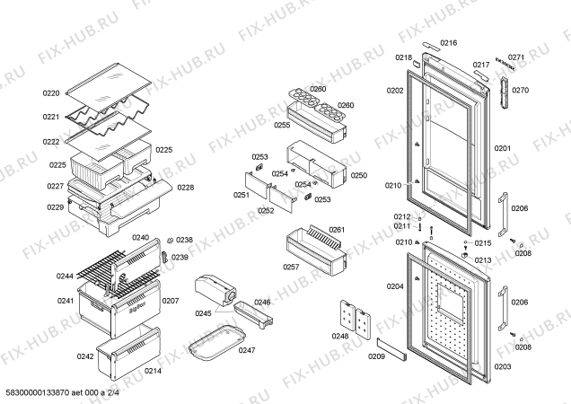 Схема №4 KD40NA00NE с изображением Крышка для холодильника Siemens 00607575