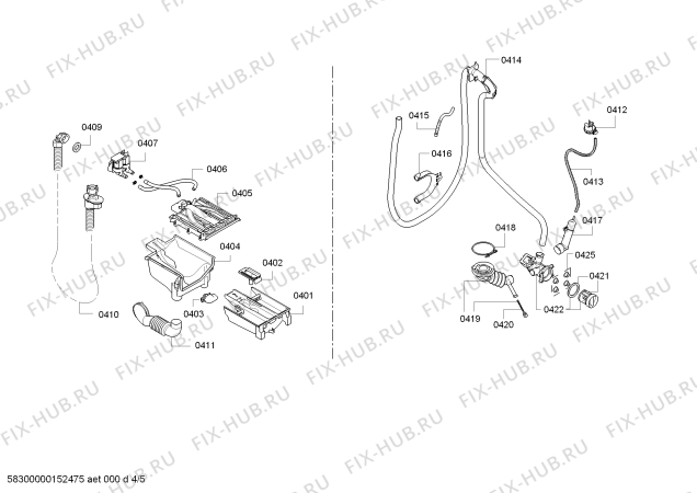 Взрыв-схема стиральной машины Bosch WAS28429EE Logixx 9 VarioPerfect EcoSilence Drive - Схема узла 04