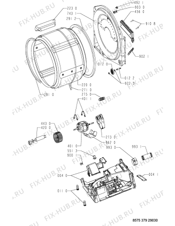 Схема №2 AWZ 3793 с изображением Обшивка для сушильной машины Whirlpool 481245215007