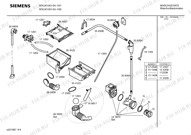 Схема №4 WXLM1261 SIWAMAT XLM 1261 с изображением Инструкция по эксплуатации для стиральной машины Siemens 00582848