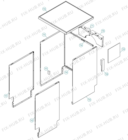 Взрыв-схема посудомоечной машины Asko D5253 FS TW   -SS FS Soft (339149, DW70.3) - Схема узла 07