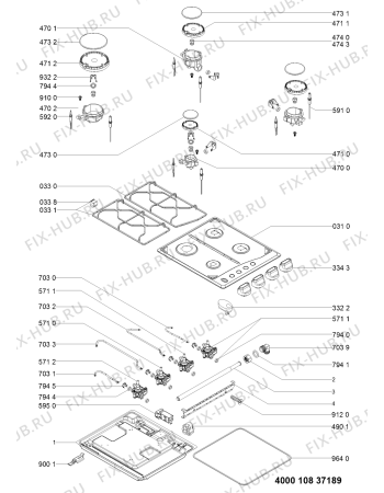 Схема №1 PGS 300/IX с изображением Труба для плиты (духовки) Whirlpool 481010587493