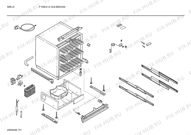 Схема №3 GULMID3 F139UI-6 с изображением Вставка для холодильной камеры Siemens 00069107