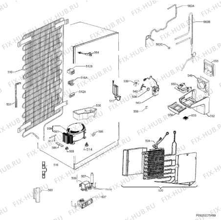 Взрыв-схема холодильника Aeg SCE8186VTC - Схема узла Cooling system 017