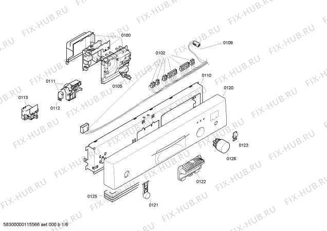 Схема №6 SRIKBH5 с изображением Передняя панель для посудомоечной машины Bosch 00448315