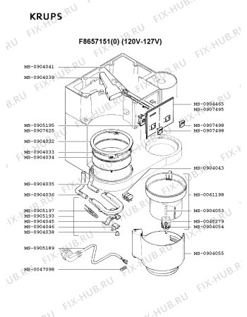 Схема №4 F8674210(0) с изображением Корпусная деталь для электрокофеварки Krups MS-0904026