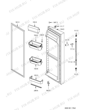 Схема №8 S25C FTT3 X с изображением Дверца для холодильной камеры Whirlpool 481241619496