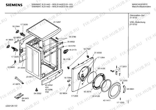 Схема №4 WXLS1242EE SIWAMAT XLS1242 с изображением Таблица программ для стиральной машины Siemens 00585926