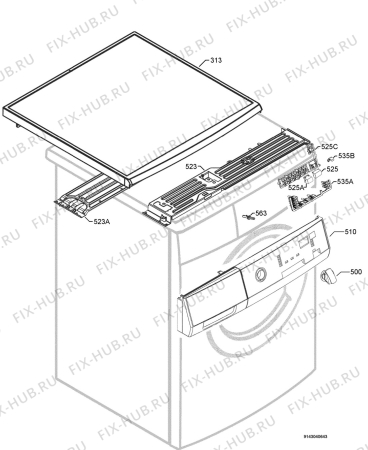 Взрыв-схема стиральной машины Husqvarna Electrolux QW14585 - Схема узла Command panel 037